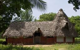 Bangunan rumah tradisional dari batang pohon